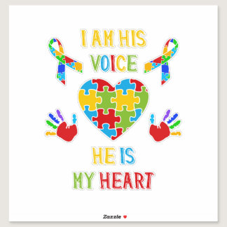 He Is My Heart Autism Sticker