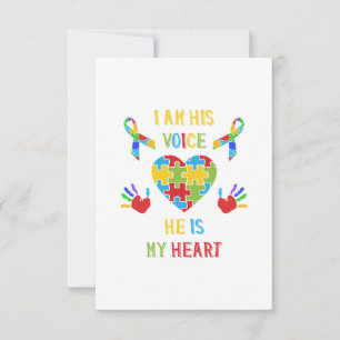 He Is My Heart Autism Thank You Card