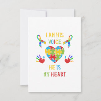He Is My Heart Autism Thank You Card