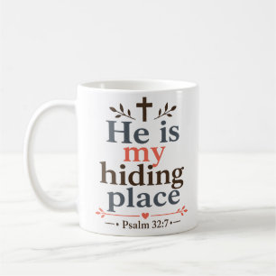 He Is My Hiding Place Christian Scripture Quote Coffee Mug