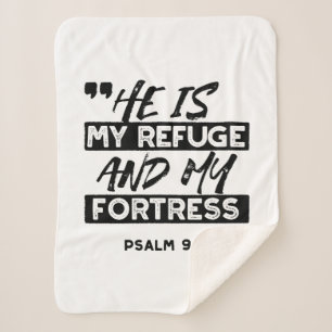 He Is My Refuge and My Fortress – Psalm 91:2 Bible Sherpa Blanket