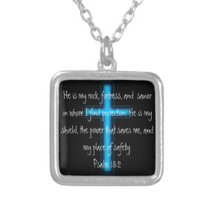He is my rock and shield Psalm 18:2 Necklace