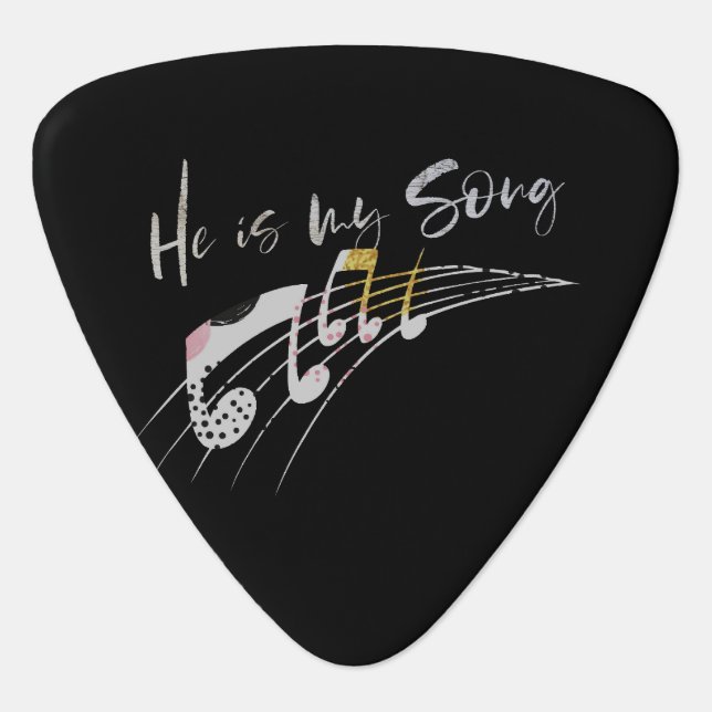 He is my Song Christian  Guitar Pick (Front)