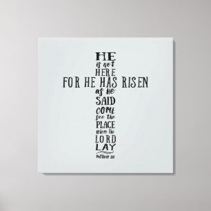 He is Not Here for He has Risen as He Said Canvas Print
