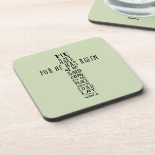He is Not Here for He has Risen as He Said Drink Coaster