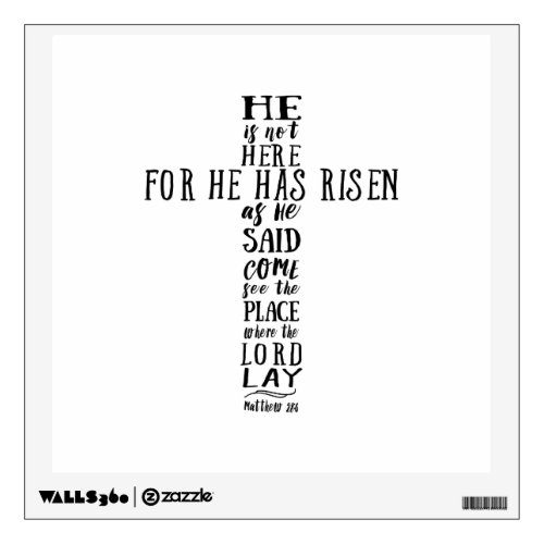 He is Not Here for He has Risen as He Said Wall Sticker
