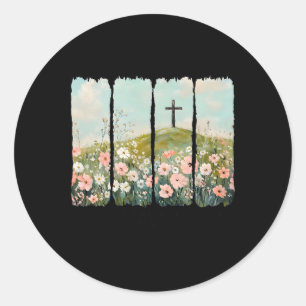 He Is Not Here He Has Risen Jesus Christian Happy  Classic Round Sticker