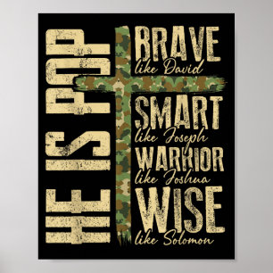 He Is P Camo Religious Father's Day Christian Dad  Poster