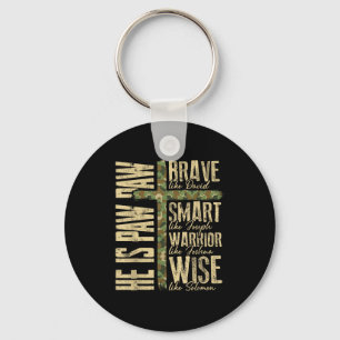 He Is Paw Paw Camo Religious Fathers Day Christian Keychain