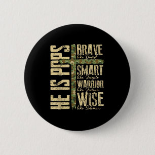 He Is Ps Camo Religious Father's Day Christian Dad Button