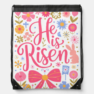 He is Raisen Easter Retro Design-61415 Drawstring Bag
