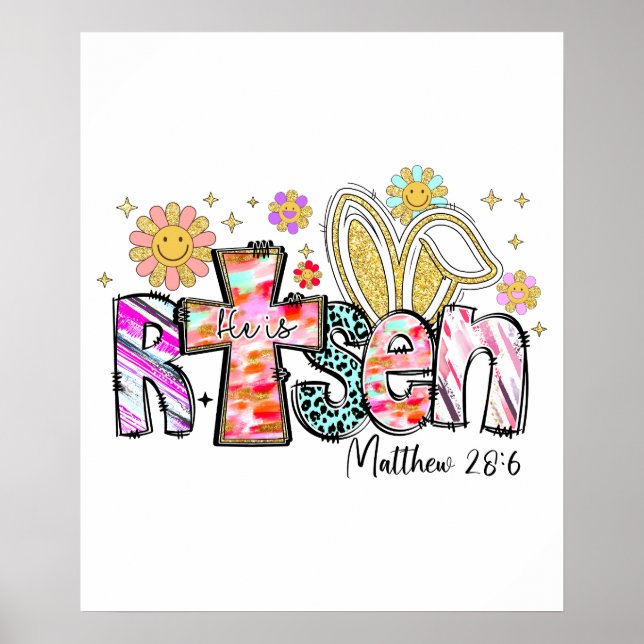 he is risen (2), retro, vintage poster (Front)