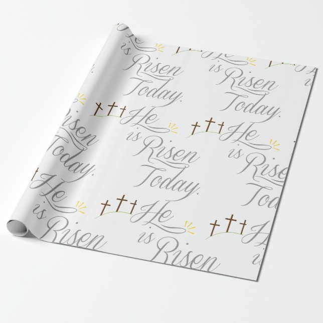 He is Risen 3 Crosses Wrapping Paper (Unrolled)