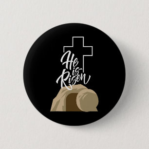 He Is Risen 3 Days Jesus Christ Happy Easter Chris Button
