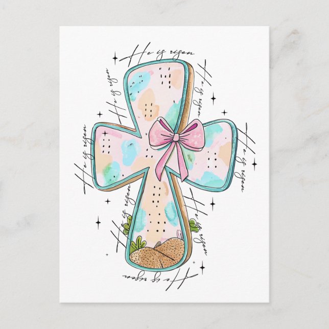 He Is Risen: A Radiant Easter Tribute Holiday Postcard (Front)