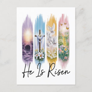 He Is Risen: An Easter Journey in Four Scenes Holiday Postcard