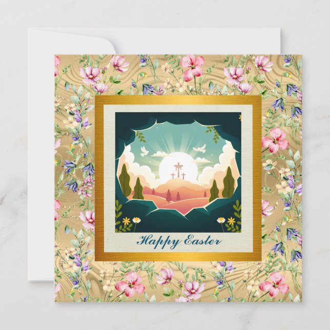 He is Risen and Celebration of Resurrection Sunday Invitation (Front)