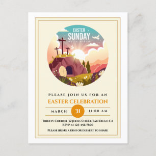 He is Risen and Celebration of Resurrection Sunday Postcard