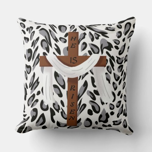 He is Risen Animal Print PIllow