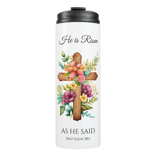 He Is Risen As He Said Easter Floral Cross