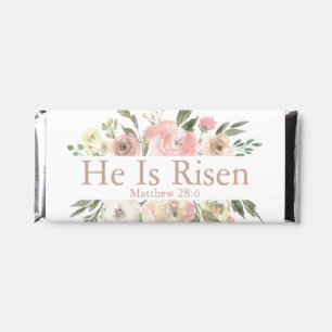 He is Risen Beautiful Floral Custom Easter Party Hershey Bar Favors