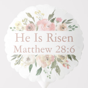 He is Risen Beautiful Pink Floral Easter Party Balloon