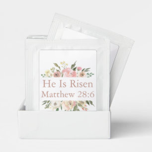 He is Risen Beautiful Pink Floral Easter Party Tea Bag Drink Mix