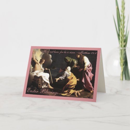 He is Risen Bible Verse Religious Christian Easter Holiday Card