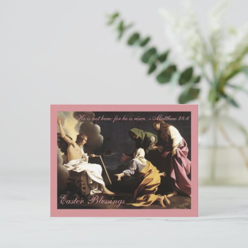 He is Risen Bible Verse Religious Christian Easter Holiday Postcard
