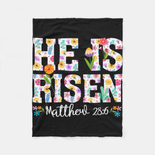 He is risen boho easter christian jesus fleece blanket