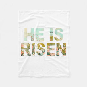He is Risen Boho Easter Christian Jesus Fleece Blanket