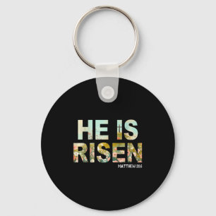 He is risen boho easter christian jesus keychain