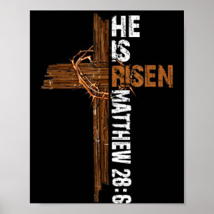 He is risen boho easter christian jesus  poster