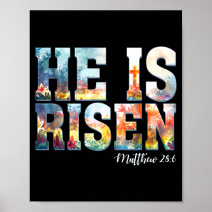 He is risen boho easter christian jesus  poster