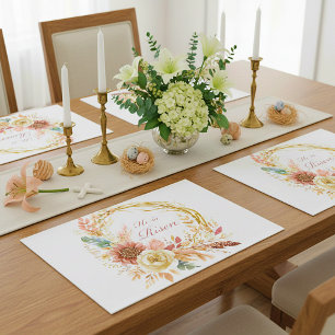 He is Risen boho floral wreath Easter Paper Pad