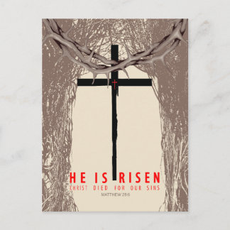 He Is Risen Christ Died For Our Sins Christian Postcard