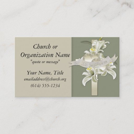 Customizable He is Risen Christian Cross Business Cards