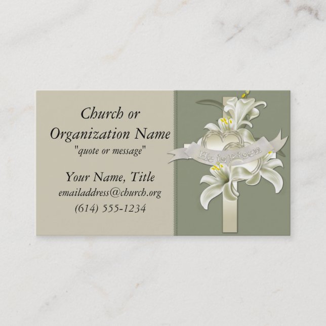 He is Risen Christian Cross Business Cards (Front)
