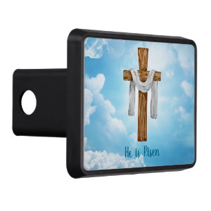 He Is Risen Christian Cross Easter Hitch Cover