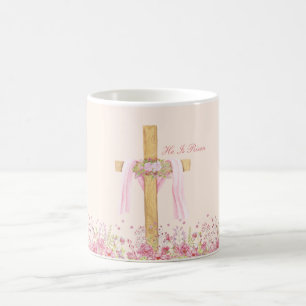 He Is Risen Christian Easter Personalized Coffee Mug