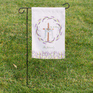 He Is Risen Christian Easter Personalized Garden Flag