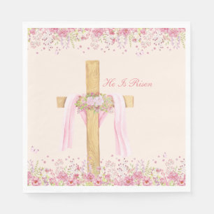 He Is Risen Christian Easter Personalized Napkins