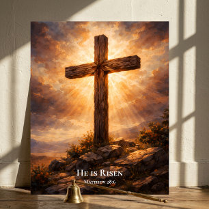 He Is Risen Christian Easter Poster