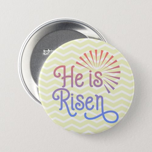 He is Risen Christian Easter Retro Button