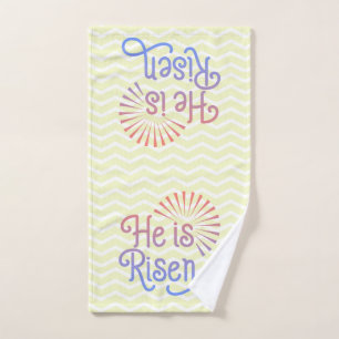 He is Risen Christian Easter Retro Hand Towel