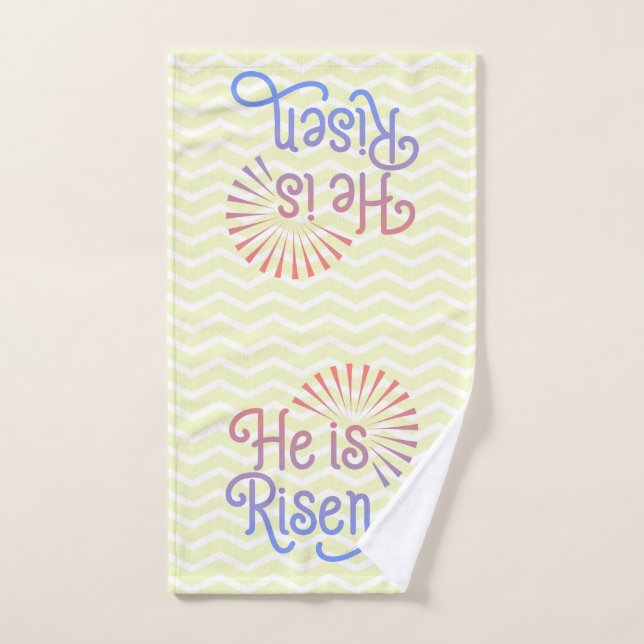 He is Risen Christian Easter Retro Hand Towel (Hand Towel)