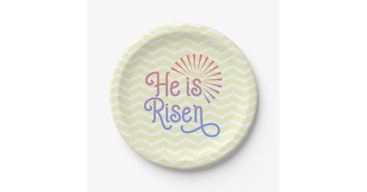 He is Risen Christian Easter Retro Paper Plate