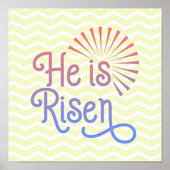 He is Risen Christian Easter Retro Poster (Front)