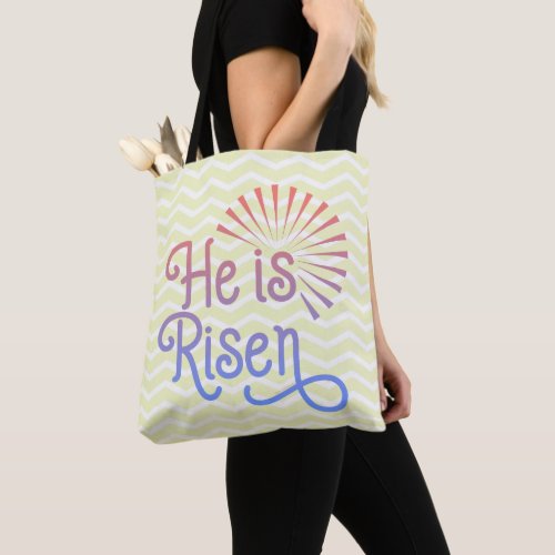 He is Risen Christian Easter Retro Tote Bag