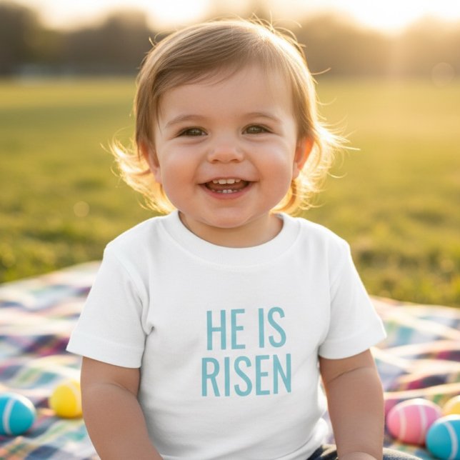 He Is Risen | Christian Easter Toddler Baby T-Shirt (Creator Uploaded)